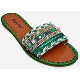 PS1 Women's Embellished Slippers Green Bellisa | ePonuda.com