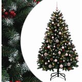  Umjetno božićno drvce zeleno s kuglicama 150 cm 150 LED lampica - Zeleno sa snježnim vrhovima Ø 80 x 150 cm sa 150 LED žaruljica | shoptok.hr
