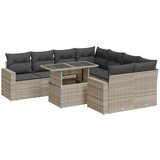 Maison Chic Seti vrtnega pohištva - Vrtna garnitura - Vrtni pohištvo set 9-delna z blazinami sv. siv poli ratan, (21798408) | Shoptok.si