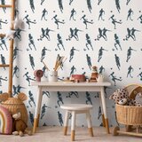  Tapeta - Football Characters - Action and movement in silhouettes on a light background. 50x1000 Standard | shoptok.hr