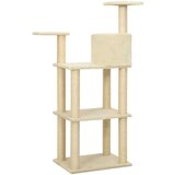 vidaXL penjalica za mačke sa stupovima za grebanje krem 119 cm | shoptok.hr