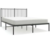 Metalni okvir za krevet s uzglavljem crni 140x190 cm | shoptok.hr