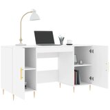 vidaXL Pisalna miza bela 140x50x75 cm inženirski les | Shoptok.si