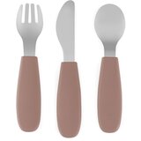 Petite&Mars Take&Match Stainless Steel Cutlery Set pribor za djecu Velvet Latte 12m+ 3 kom | shoptok.hr