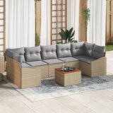 vidaXL 8-delni vrtni sofa set z blazinami bež poli ratan akacija Cene