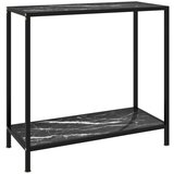 vidaXL Konzolna mizica črna 80x35x75 cm kaljeno steklo, (20625531) Cene