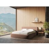 Makamii Svijetlo ružičasti tapecirani bračni krevet s prostorom za odlaganje s podnicom 160x200 cm Kiana – | shoptok.hr