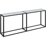  The Living Store Konzolna mizica beli marmor 200x35x75,5 cm kaljeno steklo - Konzolna Mizica, (21502300) | Shoptok.si