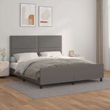  Posteljni okvir z vzglavjem siv 160x200 cm umetno usnje, (20902742) Cene
