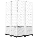  Vrtna sadilica s rešetkom bijela 80 x 80 x 136 cm PP | Eponuda.com