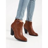 Shelvt Brown heeled ankle boots | Shoptok.si