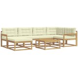  Set vanjskih sofa 7 pcs Bijela i krem | Shoptok.si