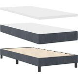  Krevet s opružnom podlogom i madracem Tamno sivi 90x200 cm Baršun | shoptok.hr