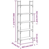 Police za knjige 5 razina boja hrasta 60 5x24x166 5 cm drvene | shoptok.hr