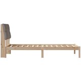 vidaXL Posteljni okvir z oblazinjenim vzglavjem Rjava 90 x 190 cm | Shoptok.si