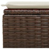  Vrtni tabure s jastukom smeđi 55 x 55 x 37 cm od poliratana | shoptok.hr
