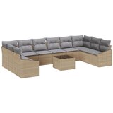 vidaXL 11-delni vrtni kavč s blazinami Črn poli ratan, (22090939) | Shoptok.si
