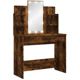  The Living Store Toaletna mizica z LED lučkami dimljen hrast 96x40x142 cm - Toaletna Mizica, (21500607) | Shoptok.si
