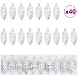  Božićna kuglica s četinicom 40 pcs Srebrno Plastika | shoptok.hr
