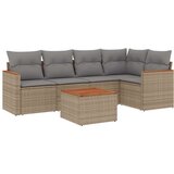  6-dijelni set vrtnih sofa s jastucima bež od poliratana | shoptok.hr