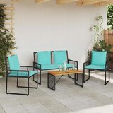  Zunanji pohištveni set z blazino 4 pcs Črna in turkizna, (5000271065) | Shoptok.si
