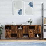  The Living Store Komoda 3 kosi dimljen hrast inženirski les - Komoda, (21442069) | Shoptok.si
