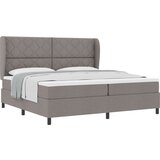 vidaXL Box Spring Postelja z Blazino - Taupe, 200x200 cm, Tkanina, (22051540) Cene