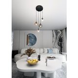  Visilica na sajli COSMO 4xE14/10W/230V prečnik 40 cm crna/siva/bež/prozirna | Eponuda.com