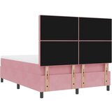  Postelja s podnožjem in vzmetnico & LED Roza 140x190 cm Žamet, (22050551) | Shoptok.si