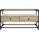 vidaXL TV ormarić sa staklenom površinom boja hrasta 98x35x51 cm drvo | shoptok.hr