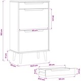  Ormar za cipele MOLDE 59,5 x 35 x 103 cm Masivna borovina Crna | Eponuda.com