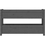 vidaXL visoka greda siva 112x25x66 cm trdna borovina | Shoptok.si