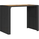  Vrtni barski stol s drvenom pločom crni 145x80x110 cm poliratan | shoptok.hr