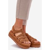 Boto Women Sandals On Platform Eco Suede Camel Filisenia | Shoptok.si