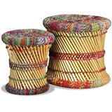  Stolci od bambusa sa chindi detaljima 2 kom višebojni | shoptok.hr