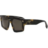 Roma Havana Square Sunglasses ONE SIZE (52) Havana/Rjava