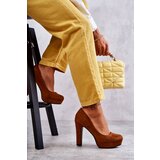 Boto Classic Suede Pumps On Heel Camel Soro | Shoptok.si