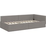  Kutni okvir kreveta Sivo-smeđa 90 cm x 190 cm tkanina | shoptok.hr