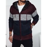 DStreet Sweter męski ocieplany z kapturem bordowy | shoptok.hr