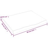  Kupaonska radna ploča tamnosmeđa 60x50x(2-4) cm tretirano drvo | shoptok.hr