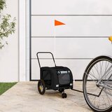 vidaXL Prikolica za bicikl za pse crna od tkanine Oxford i željeza | shoptok.hr