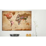  Slika na plutenoj podlozi - World Map: Brown Elegance [Cork Map] 90x60 | shoptok.hr