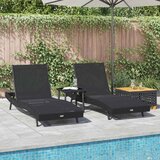  Ležaljka 3 pcs Crna 197 x 70 x 82 cm poliratan | shoptok.hr