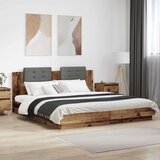  Okvir kreveta s uzglavljem s uzglavljem Staro drvo 200 x 200 cm | shoptok.hr