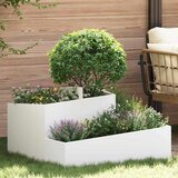  Vrtna saksija Bijelo 80 x 80 x 50 cm Čelična vrata | shoptok.hr