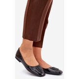 VINCEZA Lacquered Elegant Women's Ballet Flats With Decorative Detail Black 17377 | shoptok.hr