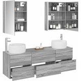  Set namještaja za kupaonicu 5 kom. Siva Sonoma | shoptok.hr