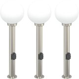  Stupić s utičnicom 3 kom 80 cm nehrđajući čelik IP44 | Eponuda.com