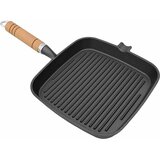 Grill Tava s Drvenom Ručkom Lijevano Željezo 20x20 cm | shoptok.hr