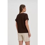 Marisse Brown Blouse With Buttons On The Neckline | Shoptok.si